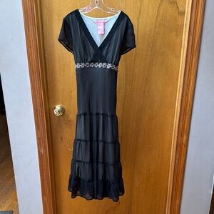 NWOT HYPE Girls Elegant Black Maxi Dress. Size 14